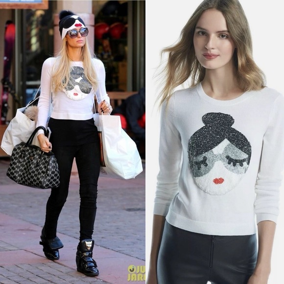 Alice + OliviaPeekaboo Stace Face Sweater